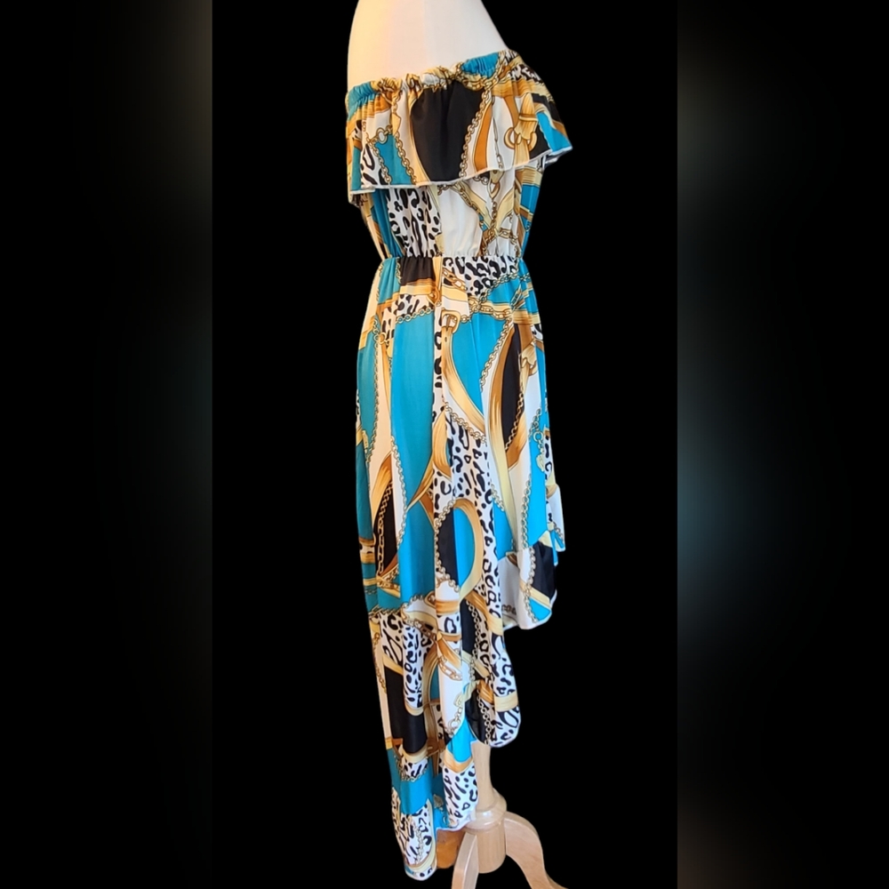 Paradise size L blue/gold dress - Picture 5 of 11